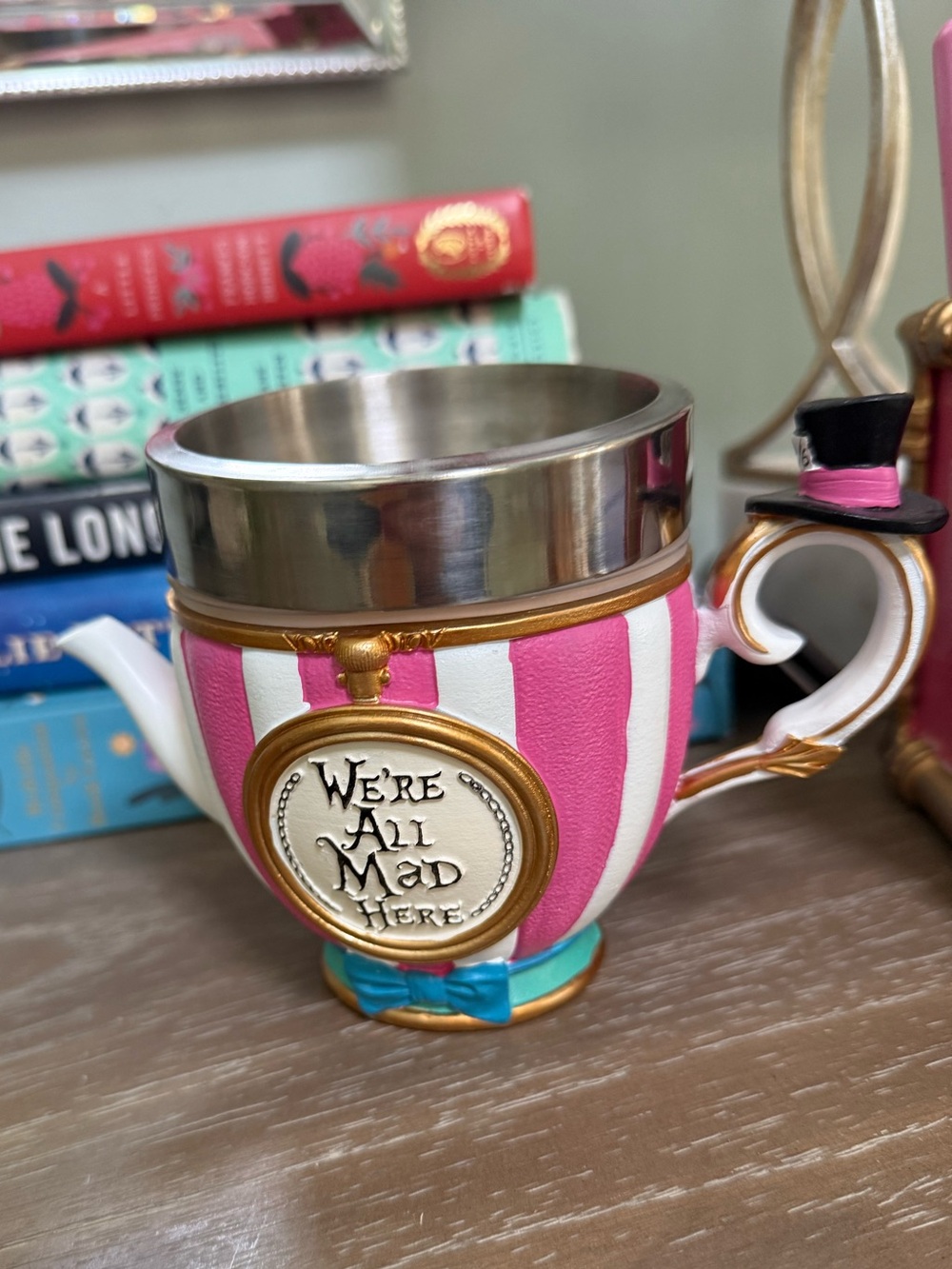 Nemesis Now Alice in Wonderland All Mad Here Hatter Tea Cup, Hand-Painted Resin.